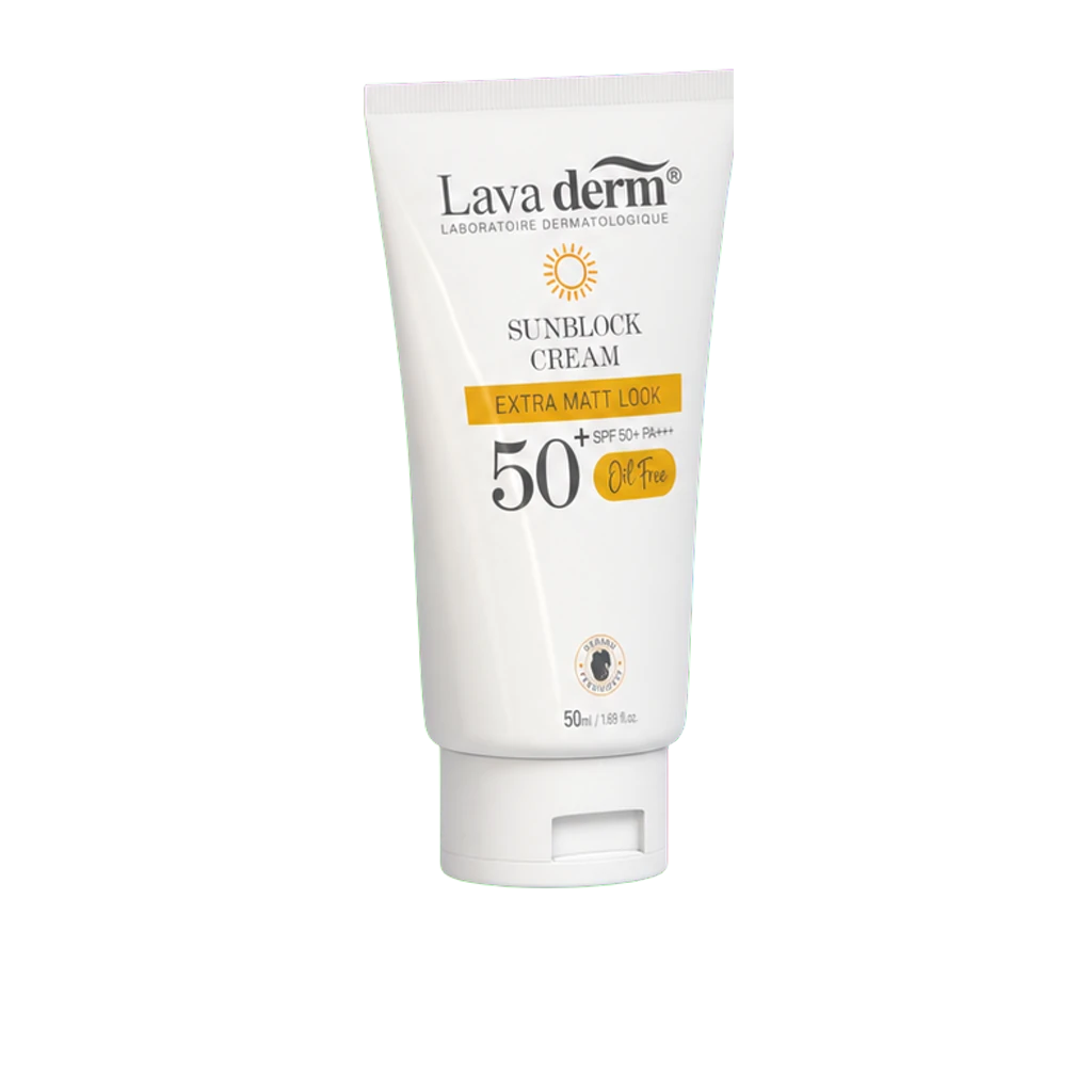أنبوب كريم لافا ديرم للوقاية من الشمس SPF 50+ PA+++ خالٍ من الزيوت، 50 مل